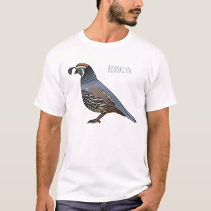 California quail bird cartoon illustration T-Shirt
