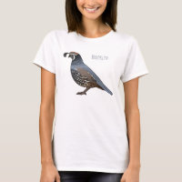 California quail bird cartoon illustration 