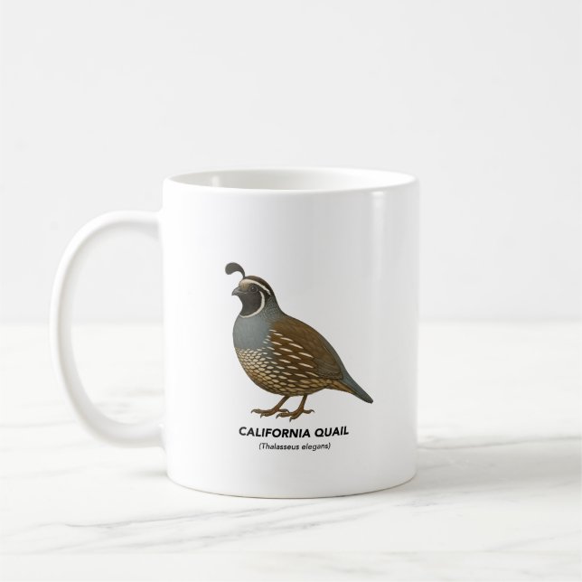 California Quail - Birds of California Coffee Mug (Left)