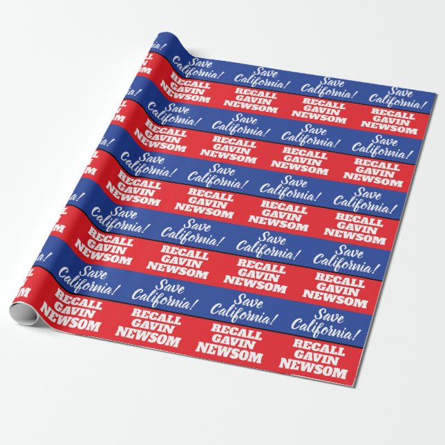 California Recall Governor Newsom Wrapping Paper (Unrolled)
