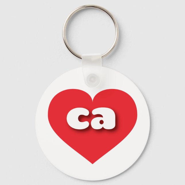 California red heart - I love ca Key Ring (Front)