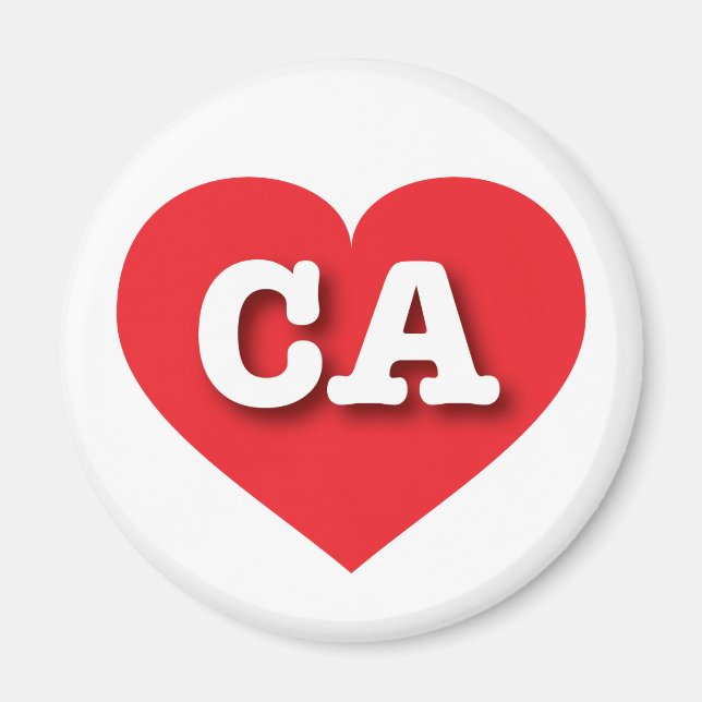 California Red Heart - I love CA Magnet (Front)