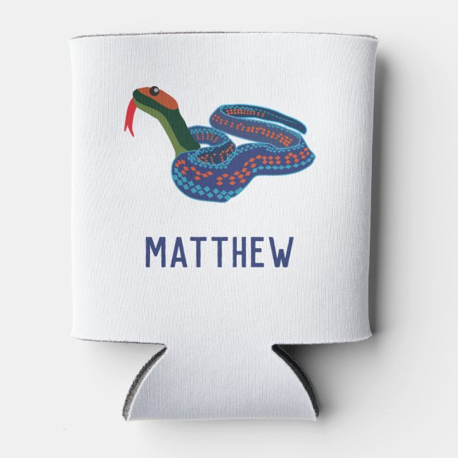 California Red Sided Garter Snake Personalised Can Cooler (Front)