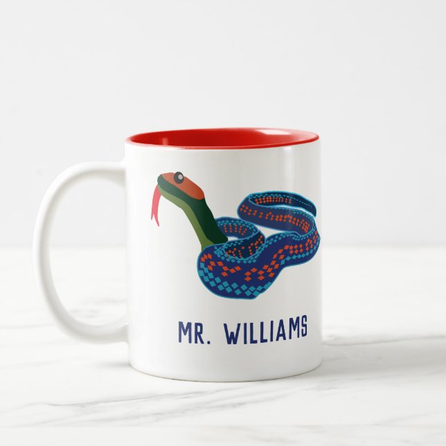 California Red Sided Garter Snake Personalised Mug (Left)