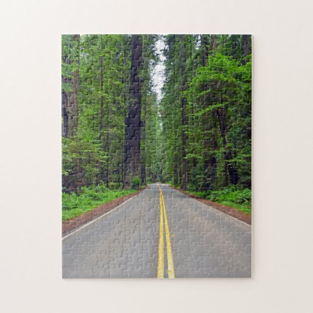 California redwood forest and highway jigsaw puzzle (Vertical)