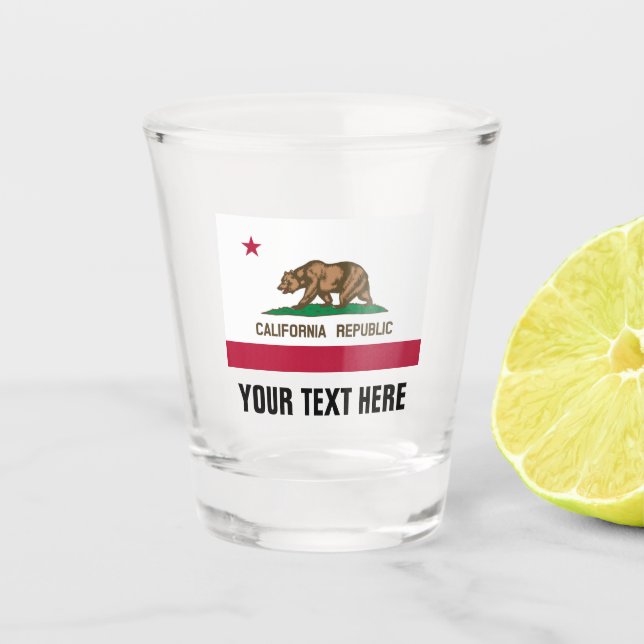 California Repubic state flag custom drinking Shot Glass (Front)