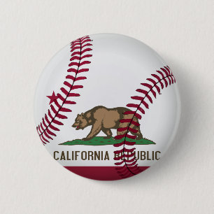 California Republic Baseball 6 Cm Round Badge