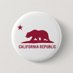 California Republic - Basic - Red 6 Cm Round Badge