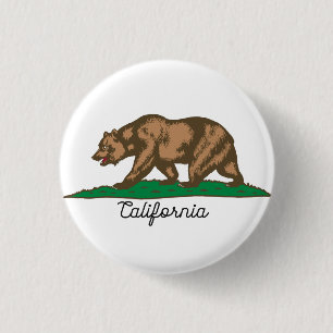 California Republic Bear 3 Cm Round Badge