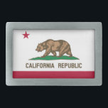 California Republic Bear Flag: Cali Golden State Belt Buckle<br><div class="desc">The California Republic flag is a symbol of the short-lived Bear Flag Republic, which existed for a period of 25 days in 1846. The flag is a simple design with a single red star on a white background. The star is said to represent the lone star state, and the white...</div>