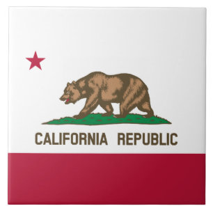 California Republic Bear Flag: Cali Golden State Ceramic Tile