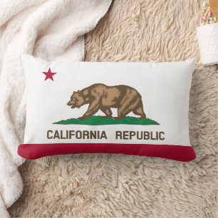 California Republic Bear Flag: Cali Golden State Lumbar Cushion