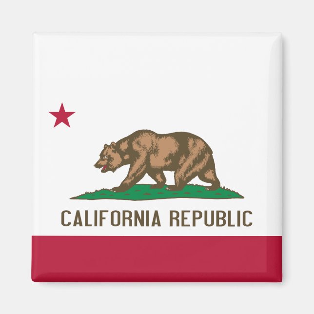 California Republic Bear Flag: Cali Golden State Magnet (Front)