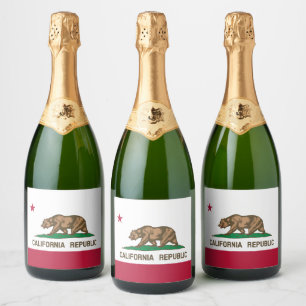 California Republic Bear Flag: Cali Golden State Sparkling Wine Label