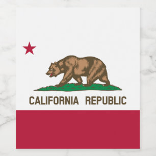 California Republic Bear Flag: Cali Golden State Wine Label