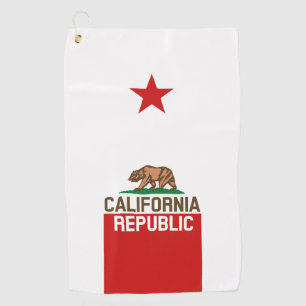 California Republic Bear in Pop Style on a  Golf Towel