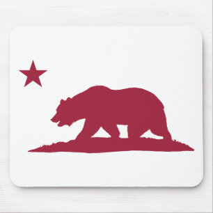 California Republic Bear - Red Mouse Pad
