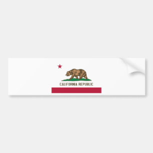 California Republic Bear State Flag Bumper Sticker