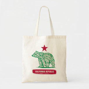 California Republic Bear Typography Tote Bag