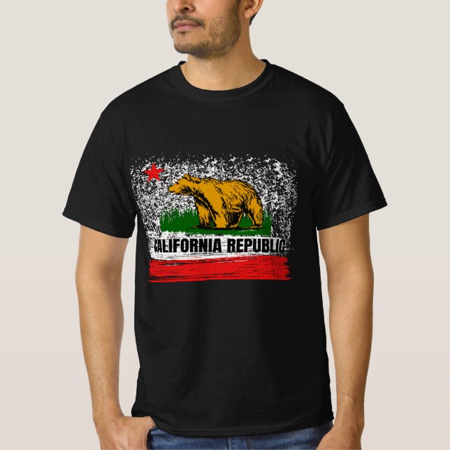 California Republic Cali Flag Socal Norcal Cencal  T-Shirt (Front)