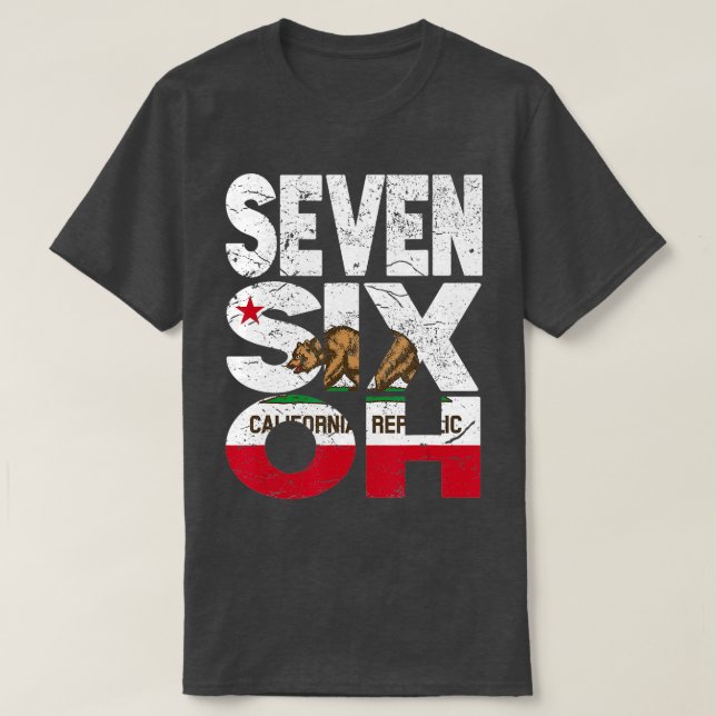 California Republic Flag  760 Area Code  T-Shirt (Design Front)