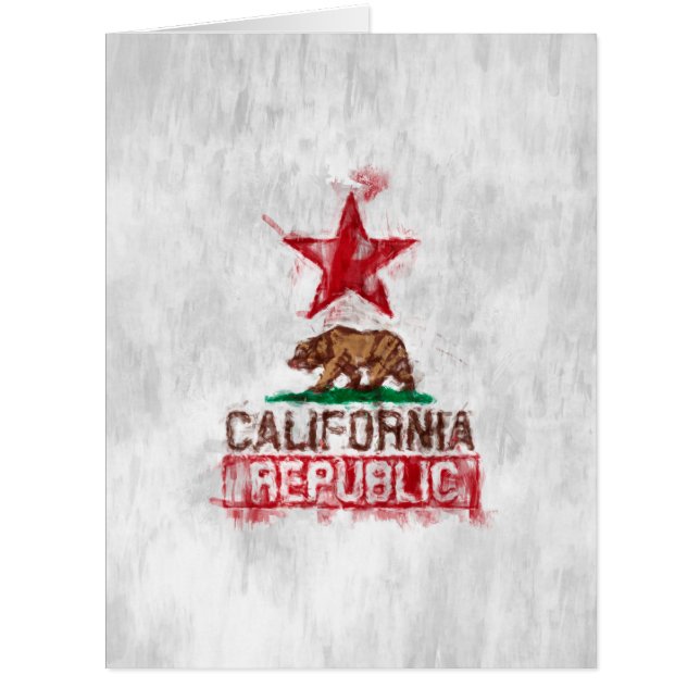 California Republic Flag Bear in Paint Style Decor (Front)