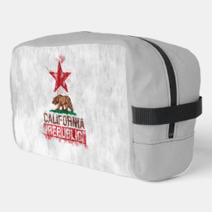 California Republic Flag Bear in Painterly Decor Dopp Kit