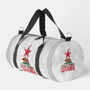 California Republic Flag Bear in Painterly Decor Duffle Bag
