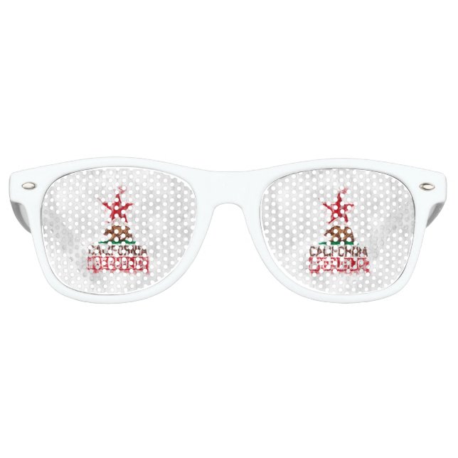 California Republic Flag Bear in Painterly Decor Retro Sunglasses (Front)