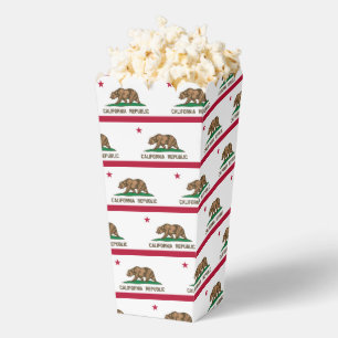 California Republic flag Birthday party popcorn Favour Box