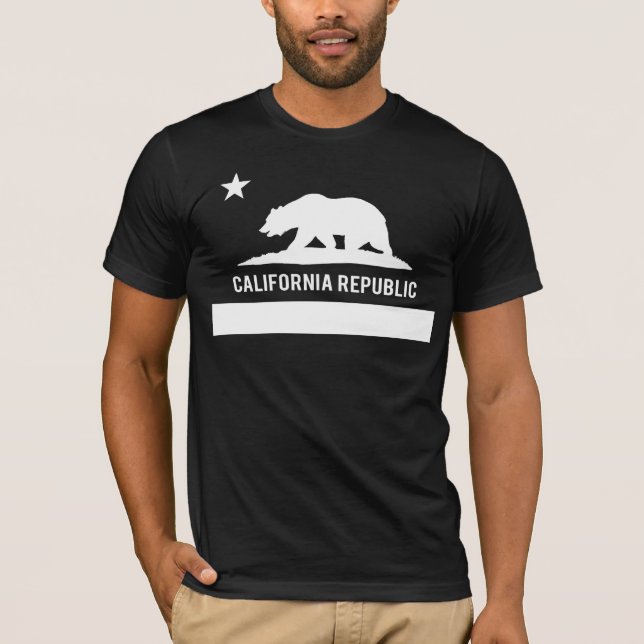 California Republic Flag - Black T-Shirt (Front)