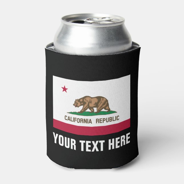 California Republic flag can coolers beer holders (Can Front)