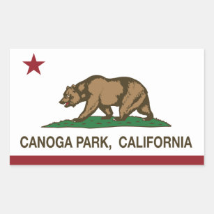 California Republic Flag Canoga Park Rectangular Sticker