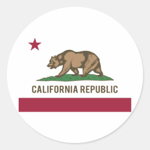 California Republic Flag - Colour Classic Round Sticker