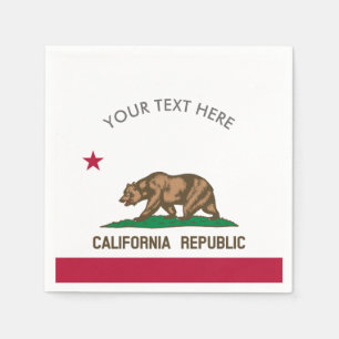 California Republic flag custom party napkins