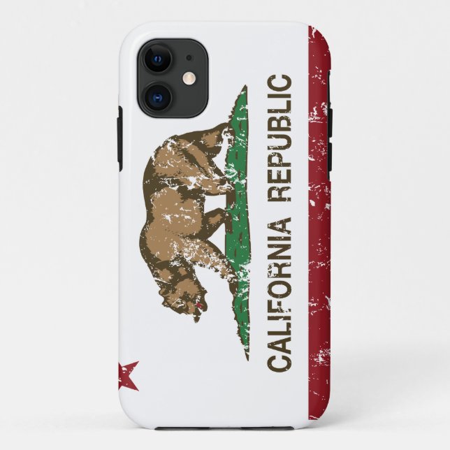 California Republic Flag Distressed Look Case-Mate iPhone Case (Back)