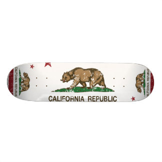 California Republic Flag Distressed Look Skateboard