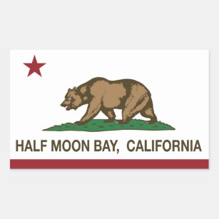 California Republic Flag Half Moon Bay Rectangular Sticker
