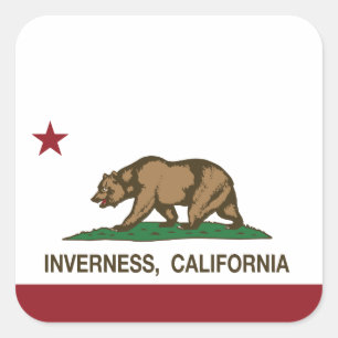 California Republic Flag Inverness Square Sticker