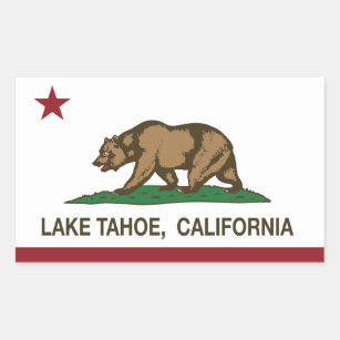 California Republic Flag Lake Tahoe Rectangular Sticker