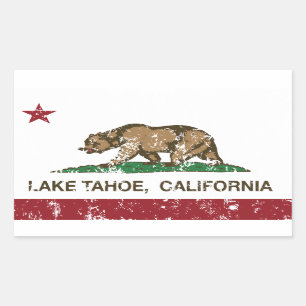 California Republic Flag Lake Tahoe Rectangular Sticker