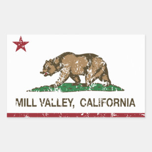 California Republic Flag Mill Valley Rectangular Sticker