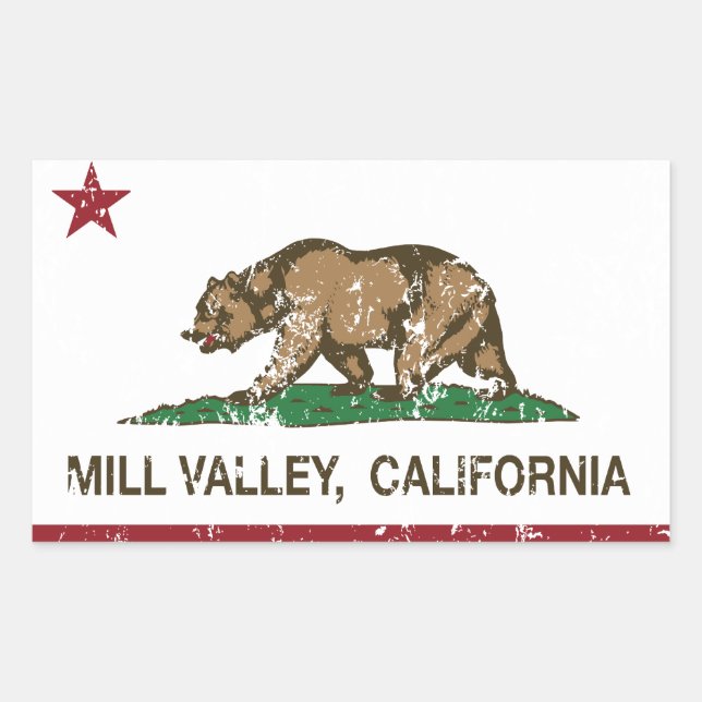 California Republic Flag Mill Valley Rectangular Sticker (Front)