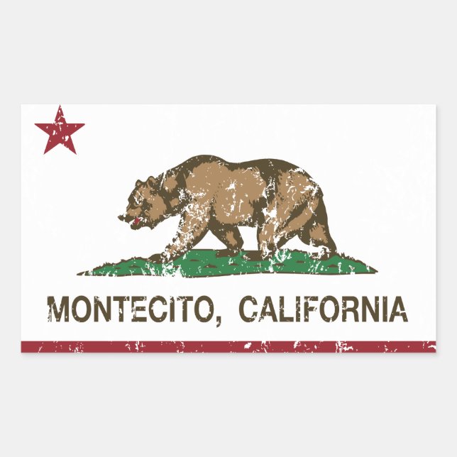 California Republic Flag Montecito Rectangular Sticker (Front)