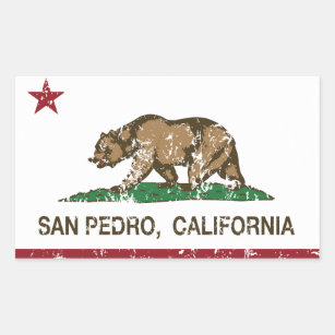 California Republic Flag San Pedro Rectangular Sticker