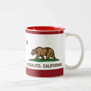 California Republic Flag Sausalito Two-Tone Coffee Mug
