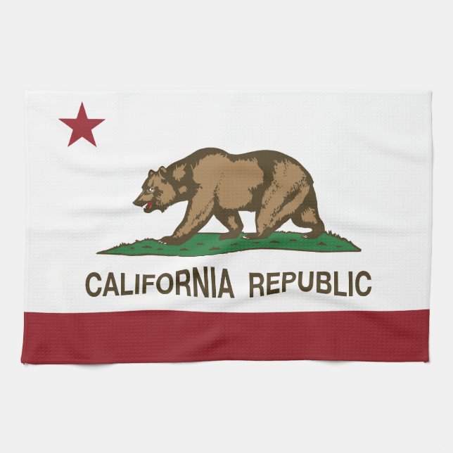 California Republic Flag Tea Towel (Horizontal)