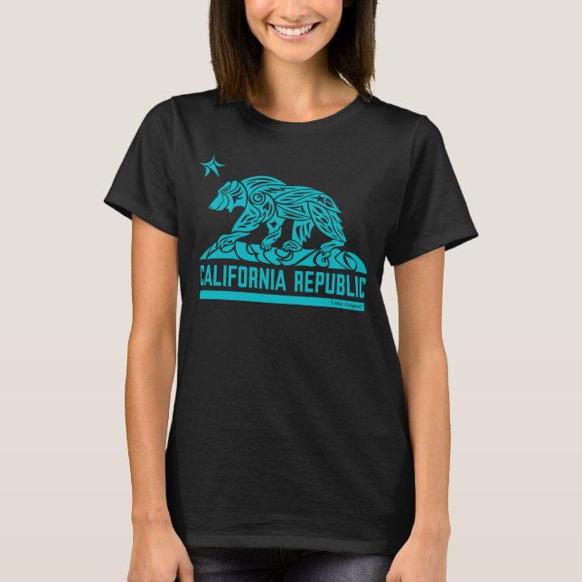 California Republic Flag Tribal Grizzly Bear BBP2 T-Shirt (Front)