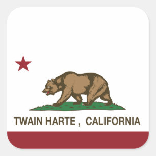 California Republic Flag Twain Harte Square Sticker