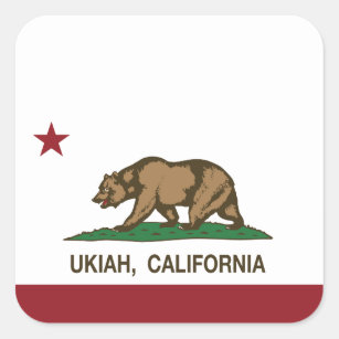 California Republic Flag Ukiah Square Sticker